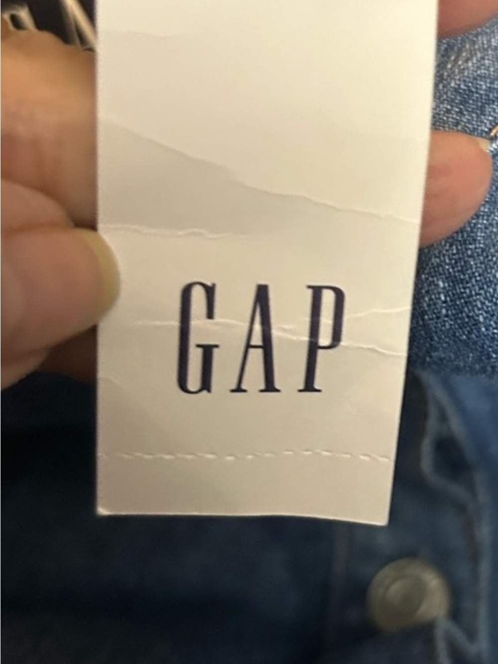 GAP Denim Blue Button-Front Tunic Dress - Picture 5 of 5